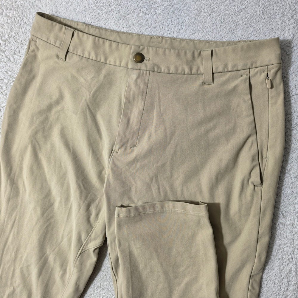 Lululemon Commission Pant Slim Mens 33/28 Khaki Stretch Chino LM5AF2S